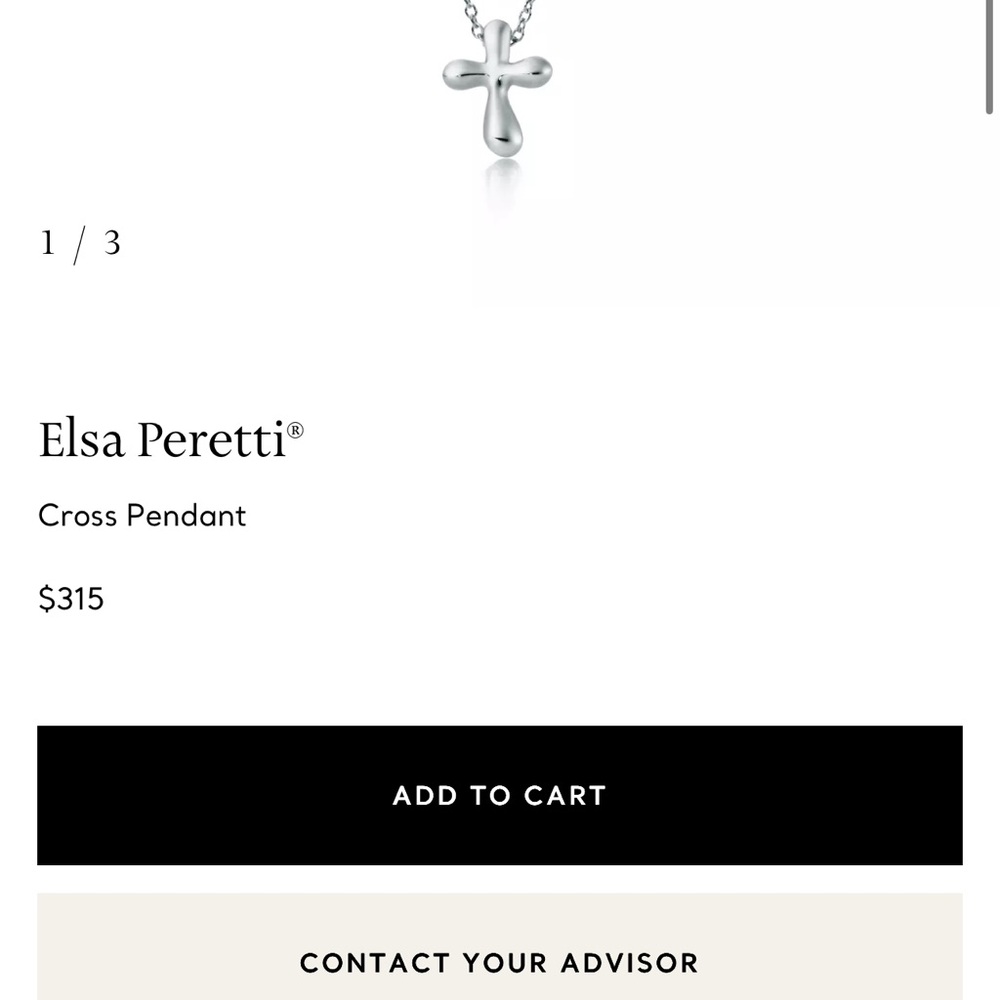 Tiffany Silver Elsa Peretti Cross Necklace - Picture 2 of 3